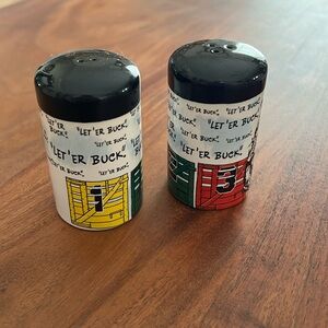 Ceramic PendletonRoundup Salt and Pepper Shaker Set 2 pcs